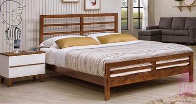 【X+Y】艾克斯居家生活館 現代雙人床組系列-艾維5尺柚木色雙人床台不含床墊.床頭櫃.摩登家具
