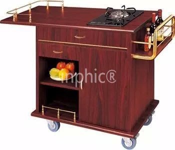 INPHIC-自動餐車 單頭煮餐車(銅木)/服務車 鮑魚車