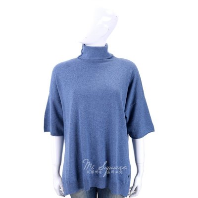 現貨熱銷-Andre Maurice 喀什米爾灰色高領短袖羊毛衫 1840008-23 M號