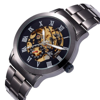 現貨男士手錶腕錶ebay Shenhua 男士時尚休閑 經典 鏤空自動機械錶