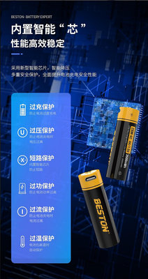 beston佰仕通  3號 3500mWh大能量鋰電池 1.5V恆壓快充 USB充電電池(2入)