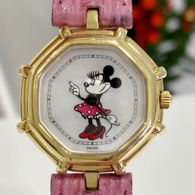 金運名錶當舖 Gerald genta Disney 尊達 迪士尼 米妮 750黃K 石英26mm 單錶現貨G33