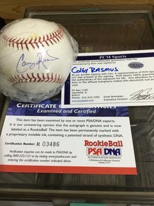 Colby Rasmus 簽名棒球（MLB專用球）曾經的紅雀隊大物PSA/PCM雙認證