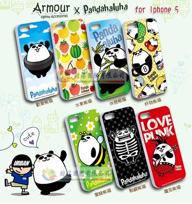 鯨湛國際~Sigema X原廠 Apple iPhone 5 iPhone 5S熊貓插畫萌系列手機套 卡通保護套背蓋硬殼