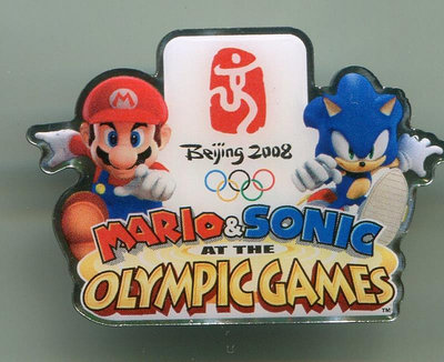 2008年北京奧運會紀念徽章--  超級瑪麗和刺猬索尼克