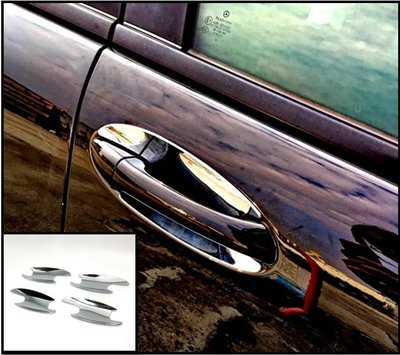 圓夢工廠 賓士 S W220 S430 S500 S600 S55 1998~2005 車門防刮門碗把手內襯貼 鍍鉻銀