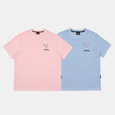 韓版malbon Golf Golf Golf Casual Bunny兔子印花圓領純棉短袖T恤  滿599免運
