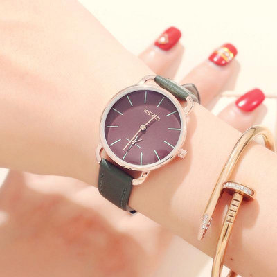 熱銷 珂紫kezzi潮流時尚女款休閑皮帶錶韓版個性學生石英防水手錶腕錶679 WG047