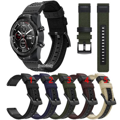 Ticwatch Pro 3 Pro 2020 2021 的帆布編織尼龍錶帶