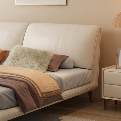 特賣-意式極簡真皮床輕奢現代簡約軟包雙人床大床baxter高端主臥室婚床