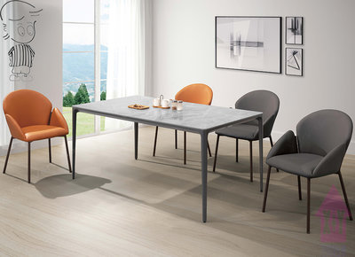 【X+Y】艾克斯居家生活館    餐桌椅系列-布蘭特 5.3尺岩板圓角餐桌.不含餐椅.5cm圓角實心鋁合金腳架.摩登家具