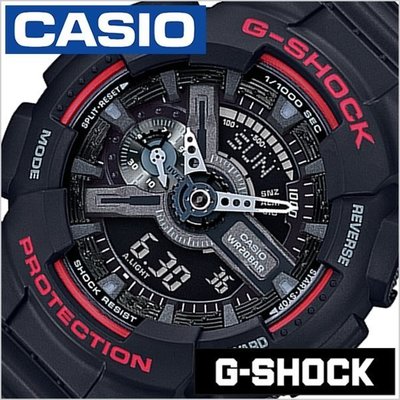 CASIO 手錶 公司貨G-SHOCK 絕對強悍 重機造型GA-110HR-1  A黑×紅雙色GA-110