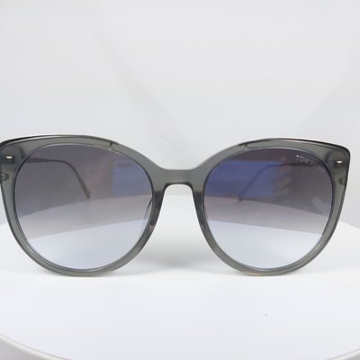 『逢甲眼鏡』TOM FORD 太陽眼鏡 全新正品 透明灰鑲銀邊鏡框 金屬鏡腳 方框微貓眼設計【TF641K  20C】