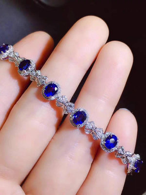 【藍寶石手鍊】天然藍寶石手鍊 皇家藍 皇室象徵 璀璨絲絨藍 高雅輕奢