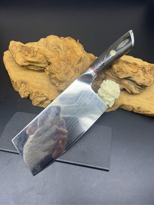 職匠 福利品 大馬士革 料理廚刀 中式菜刀 VG10鋼芯 含黑內絨布刀夾！