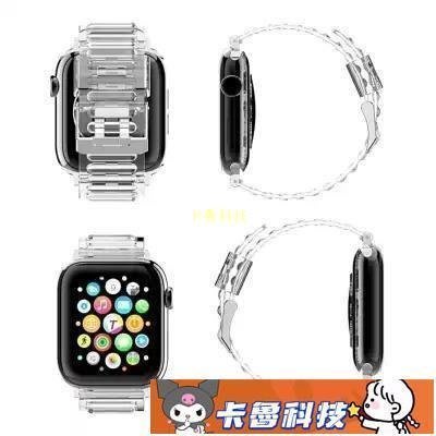 【熱賣精選】適用 apple iwatch7/6/SE矽膠透明錶帶oppo watch 2 4246MM 蘋果錶帶wat