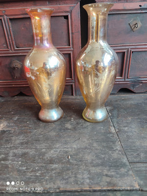（二手）-老玻璃花瓶 民國玻璃花瓶 古玩 老物件 擺件【國玉之鄉】1600