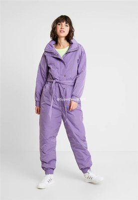 凌六六英國代購 MONKI紫色秋冬保暖夾棉時尚立領外套長褲連身衣