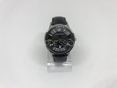 【IMPRESSION】EMPORIO ARMANI 手錶 43mm 亞曼尼 皮帶 黑面盤 男錶女錶 AR2411