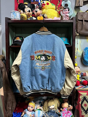 Vintage迪士尼古著棒球服 90s夾克外套 米奇