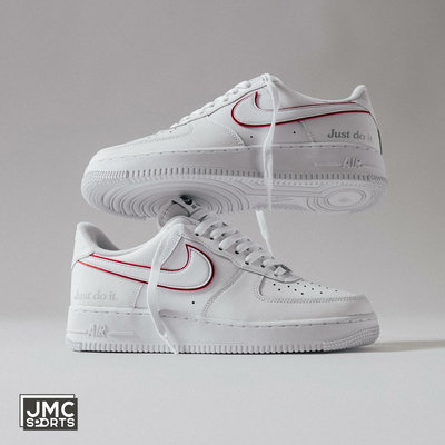 Nike Air Force 1 '07 Low Just Do It 白紅 休閒運動鞋 男女鞋 DQ0791-100