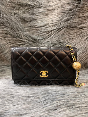Chanel AS1450 黑色 金釦 金球 Woc 斜背包 錢包