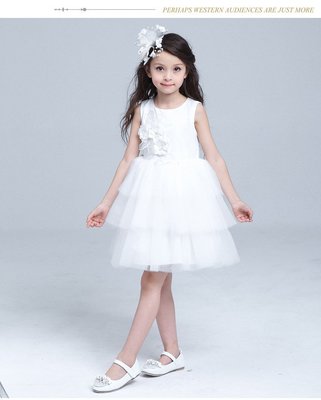 【衣Qbaby】兒童禮服女童白色禮服音樂表演花童畢業典禮
