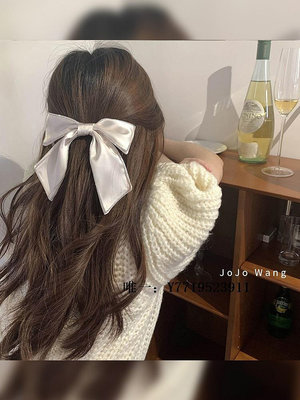 髮夾被細節打動白色女蝴蝶結法式黑色發夾韓國后腦勺頭飾發卡新款發飾髮飾