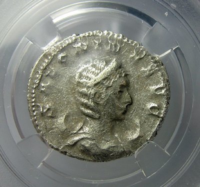 古玩錢幣收藏（可議價）古羅馬銀幣R9123BX5x*薩羅尼娜(21mm3.1g)眾誠評級AU53