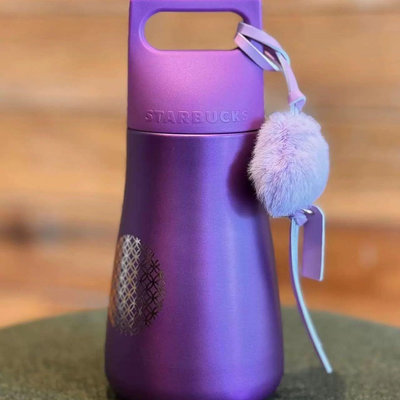 星巴克24龍年紫氣東來萌趣龍經典紫色便攜提手戶外不鏽鋼隨行水杯