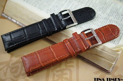 TINA TIMES ~GISELLE專為ORIS  方形月相盈虧錶設計的直身錶帶 牛皮壓鱷魚紋錶帶 20mm 22mm