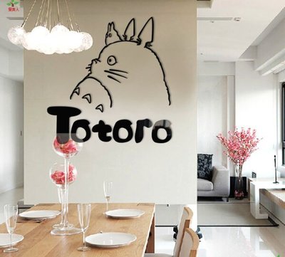 新款 單隻 豆豆龍 龍貓 totor 牆貼 壁貼 3D 立體 壓克力 裝飾 客廳 沙發牆 電視牆 幼稚園 客廳 臥室