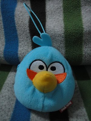 AngryBirds 憤怒鳥(藍鳥) 多功能絨毛包 鑰匙圈 零錢包
