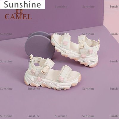 [Sunshine]駱駝運動鞋女士夏季新款時尚潮流厚底增高運動休閑沙灘涼鞋女