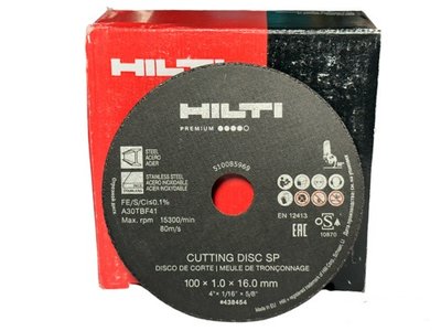 HILTI 喜利得 AC-D 100 標準型 SP 金屬切割砂輪片 4" (100*1*16) 高效能金屬切割 單片