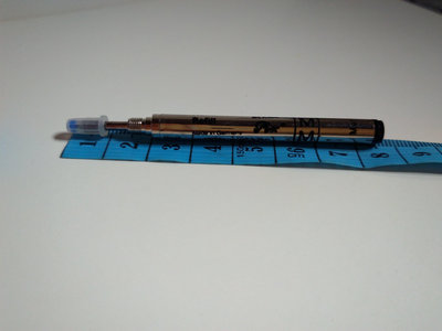 散裝(黑色6支）小班短款 鋼珠筆通用筆芯 Mont Blanc萬寶龍Mar16 鋼螺紋高檔筆芯 黑色