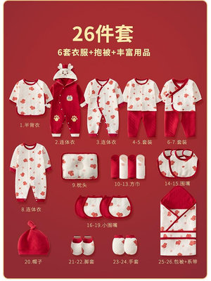 龍年初生嬰兒禮盒男女龍寶寶衣服純棉套裝新生兒童待產包滿月泰禮