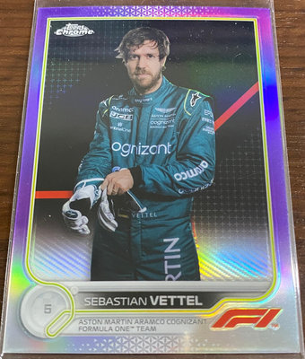 2022 Topps Chrome Formula 1 F1 F2 Sebastian Vettel 限量399張平行卡