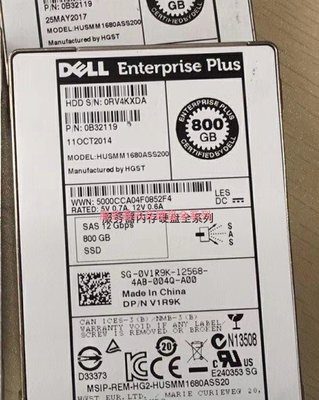 DELL SCV2020 SC2080 存儲固態硬碟 V1R9K 800G SSD SAS 2.5" 12G