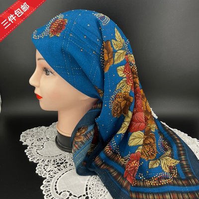 新疆民族風棉格小方巾女包頭巾民族裝飾透氣型紗巾民絲巾~優惠價