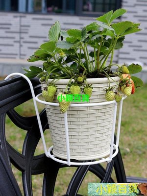 花盆不帶植物花架子陽臺懸掛式花架鐵藝欄桿護欄窗臺綠蘿吊蘭花盆架掛架置物架--小穎百貨