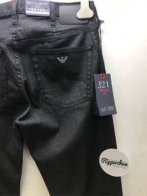 Armani jeans 黑色 薄版 素面 鐵牌 Logo 牛仔褲 休閒褲 全新正品 男裝 歐洲精品