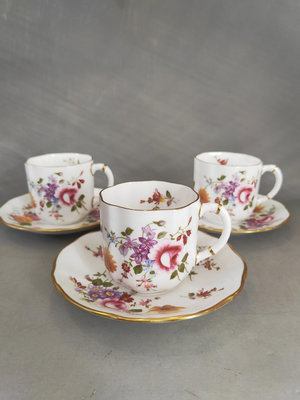 英國 Royal crown derby 皇冠德比之花咖啡杯 紅茶杯 下午茶杯碟套裝 三客