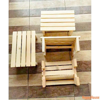 快樂屋HappyHouseKayu 木製蹲凳/小板凳/點擊天然實木