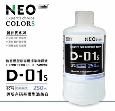 【鋼普拉】現貨 modo 摩多製漆 D01s 硝基漆專用標準稀釋液 NEO 模型漆 溶液 溶劑 模型