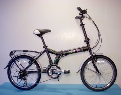 JY 20吋 21速 SHIMANO 黑騎士 Y型跑車 摺疊車 小折 折疊腳踏車 黑色 可搭配置物籃