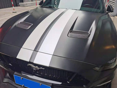 汽車配件 汽車尾翼 適用于18-21款福特野馬Mustang碳纖維機蓋風口罩引擎蓋散熱氣口殼