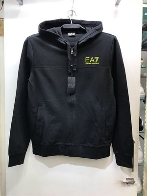 EA7 Emporio Armani 黑色 螢光綠Logo 連帽外套 全新正品 男裝 歐洲精品