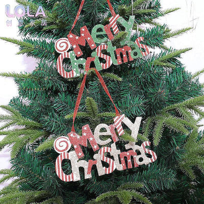 全館免運 圣誕樹裝飾字母牌圣誕節布置掛牌KT板圣誕快樂 圣誕樹掛件門牌 可開發票