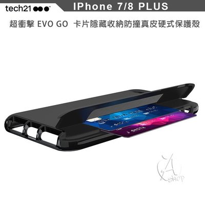 活動價【A Shop】Tech21英國超衝擊EVO GO iPhone 8 / 7 Plus 卡片隱藏收納真皮硬式保護殼
